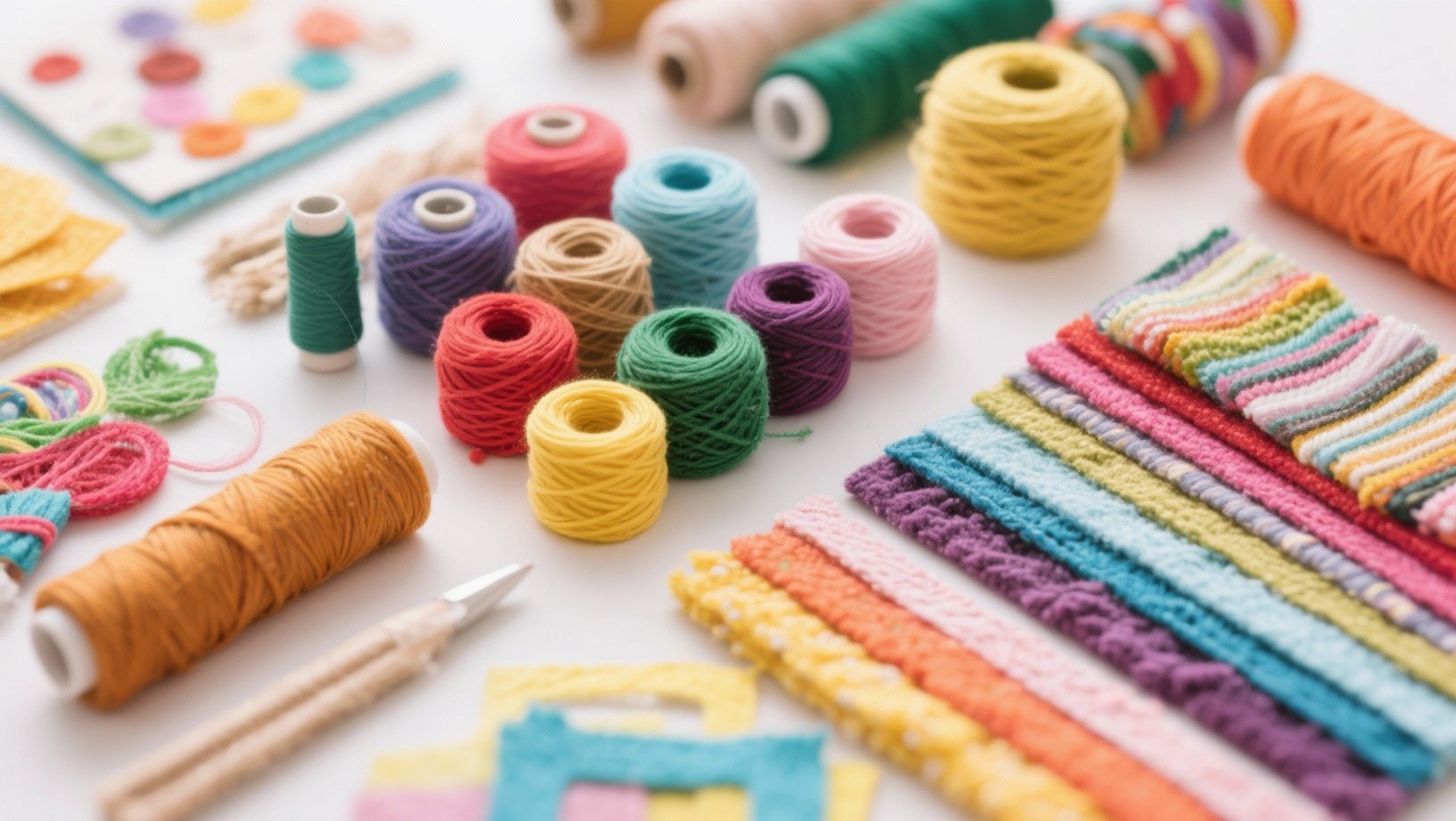 Colorful thread and fabric