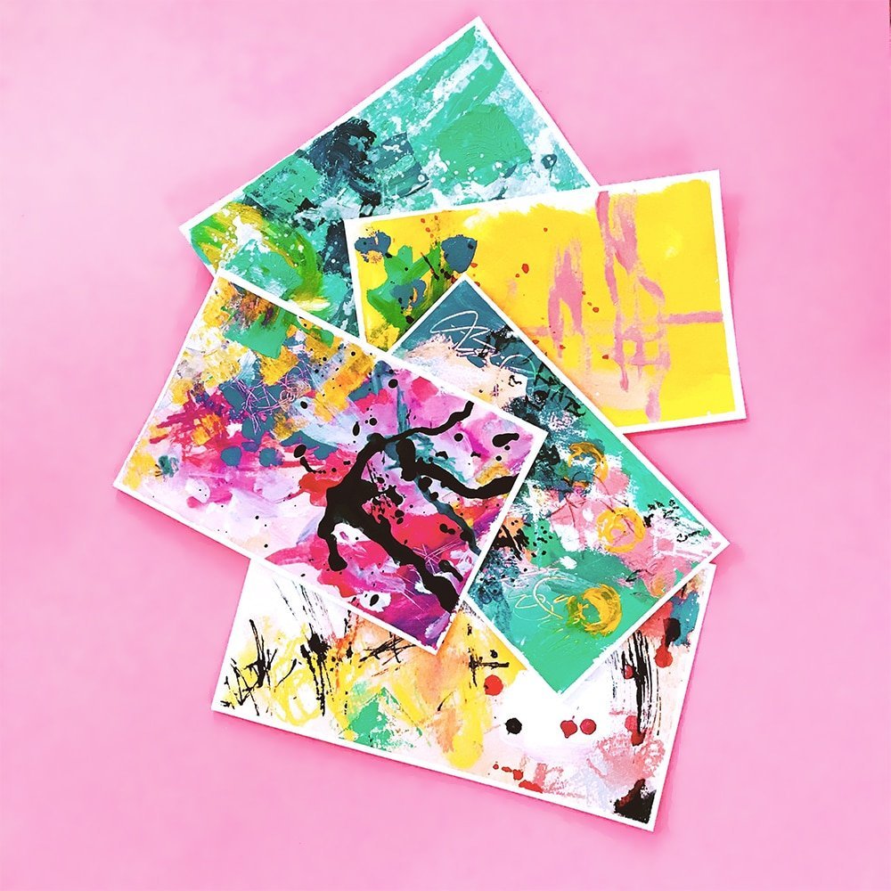 Painted handprints on canvas